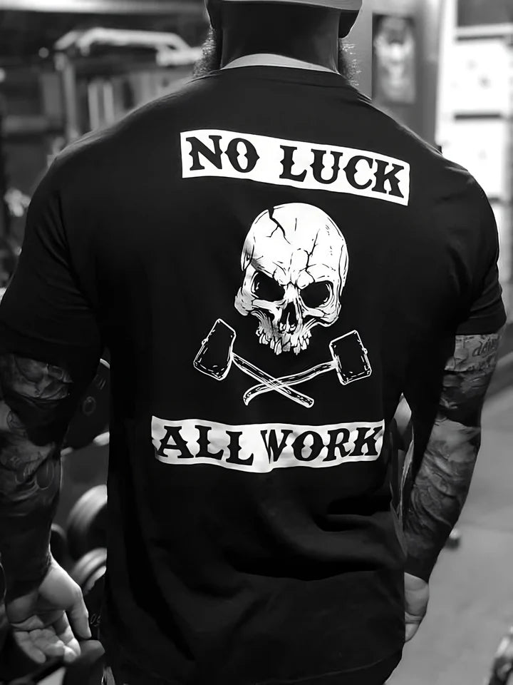 NO LUCK ALL WORK Oversized T-shirts Black
