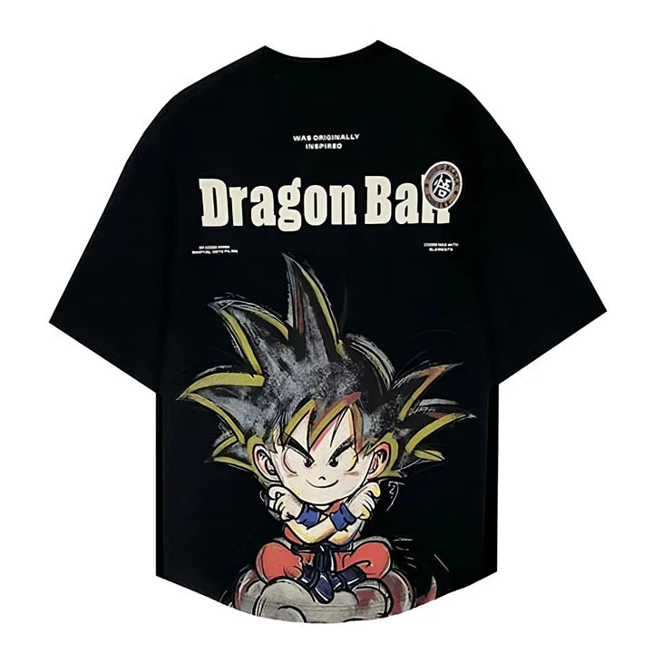 DRAGON BALL BIG PRINT BACK OVERSIZED ROUNDNECK T-SHIRTS