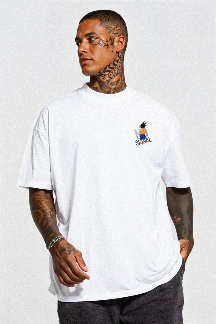 NO SIGNAL BIG PRINT OVERSIZED T-SHIRTS